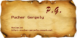 Pucher Gergely névjegykártya